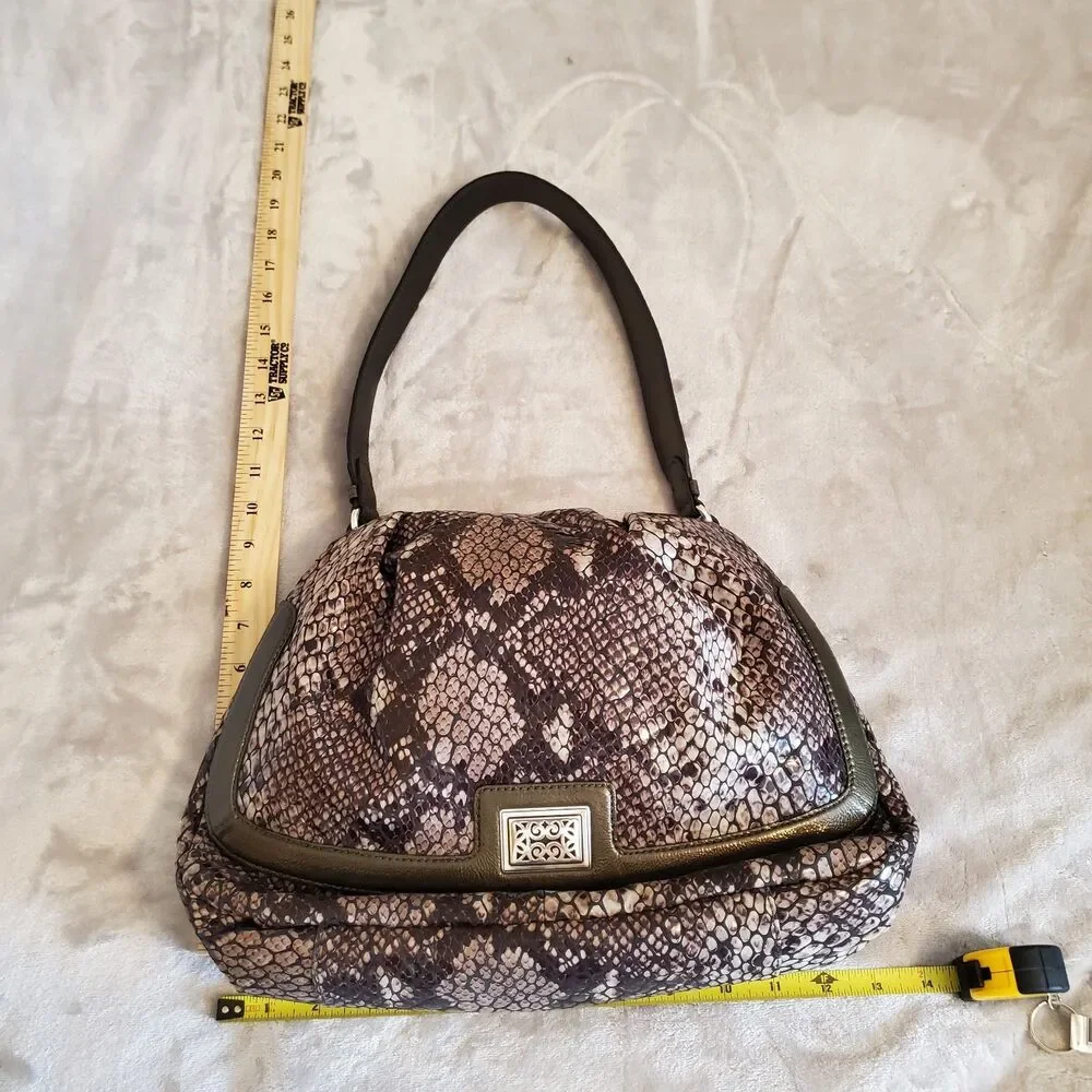 Brighton Gray Python Hobo Shoulder Bag E528784